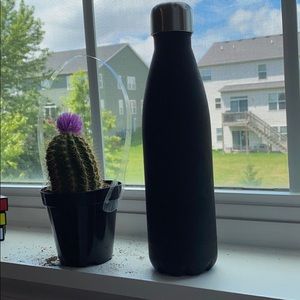 Matte black water bottle